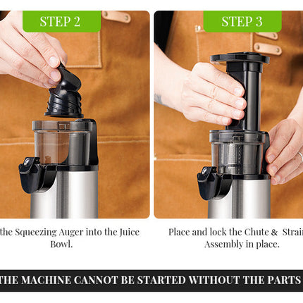 Cold Press Juicer Slow Masticating High Yield Easy Clean 600ml Cup Kidisle