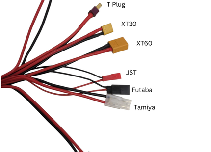 8-in-1 XT60 Plug to XT60 EC3 XT30 TRX JST FUTABA TAMIYA T Plug Charging Cable