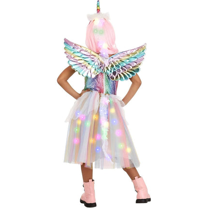 Girls Princess Unicorn Fancy Dress Costume 7-8 Years Halloween Forever Young