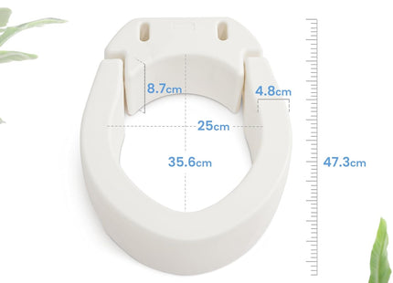 Hinged Toilet Seat Riser Raised Elongated Elevated Seat 10cm OasisSpace