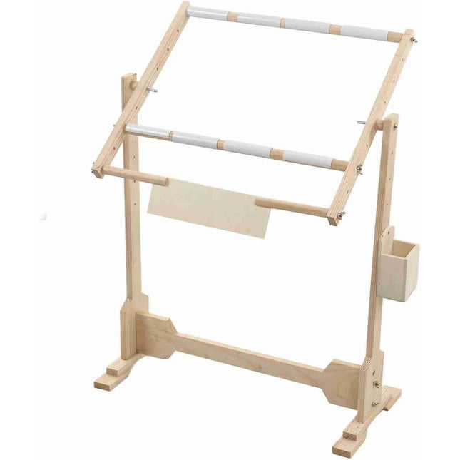 Adjustable Cross Stitch Floor Stand – Wood Pine, 5 Heights (41–68cm)