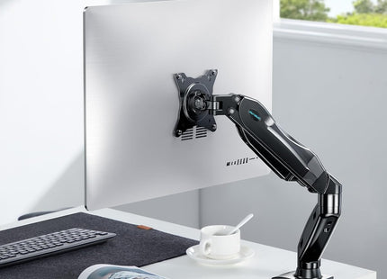 Single Monitor Arm 13 to 32 Inch Adjustable White Desk Mount VESA HUANUO