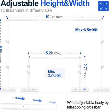 Backdrop Stand 2x3m Adjustable Heavy Duty Steel Frame Photo Studio EMART
