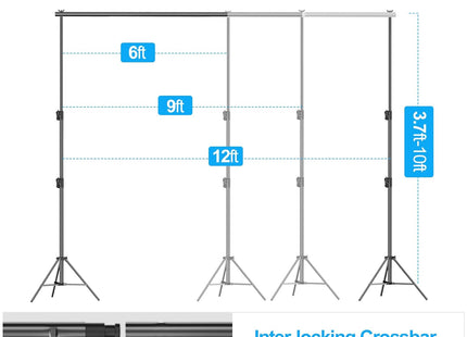 Backdrop Stand Kit 3x3.6m Large Adjustable Photography Frame for Studio EMART