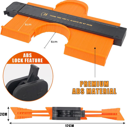 Contour Gauge 10 Inch Adjustable Profile Ruler with Lock 25cm Tool Charfia