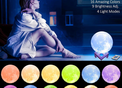 Moon Lamp 15cm 3D LED Light Wireless Moon Model Night Light Beam Lamp