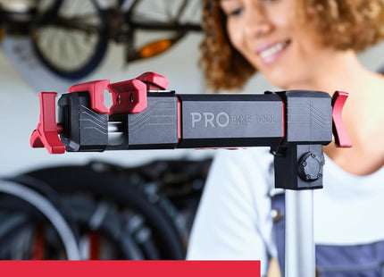 Bike Repair Stand Adjustable Metal Workstand Silver Red PRO BIKE TOOL