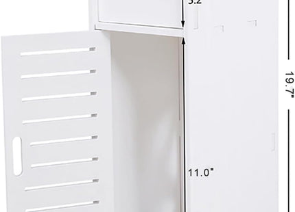 Small Bathroom Cabinet White 3 Tier Freestanding Tissue Box Storage Ejoyous