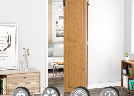 Bifold Sliding Barn Door Hardware Kit 3.3FT Double Closet Track SANKEYTEW