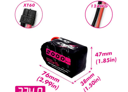 CNHL Black Series 2000mAh 14.8V 4S 100C Lipo Battery