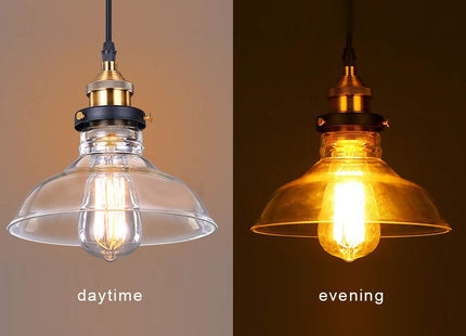 Glighone Glass Pendant Light – Retro Industrial E27 Ceiling Lamp for Kitchen