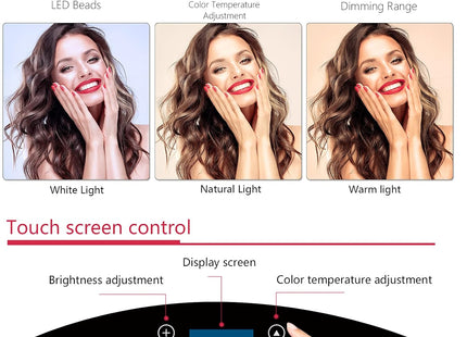 EOTO 19'' LED Ring Light with Tripod LCD Touch Dimmable for Makeup, Vlogs CRI>97