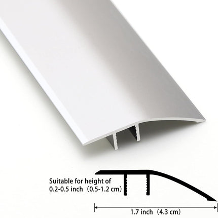 Aluminum Threshold Strip, 0.5-1.2cm Gap, 0.9m Matte Silver for Floors & Doors
