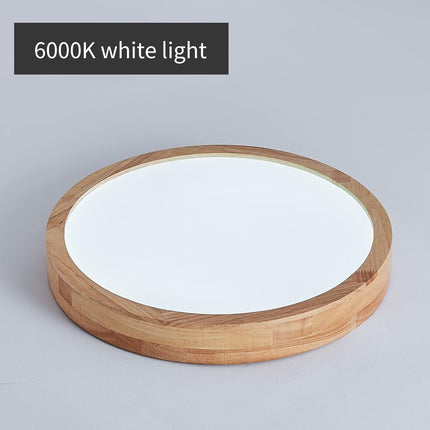 LED Ceiling Light 20W 6000K Round Wood 1600LM Modern Home Light Schindora
