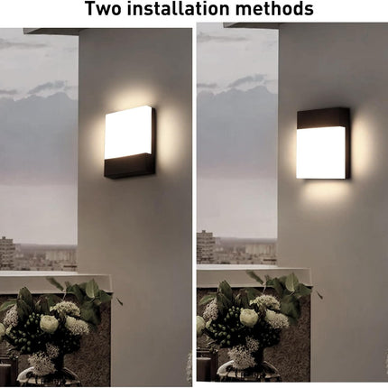 Outdoor Wall Light 18W Waterproof IP65 Sconce Warm White Black Lightsjoy