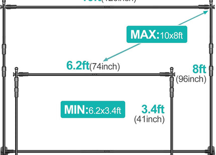 EMART 10x8ft Adjustable Photo Backdrop Banner Stand Heavy Duty Frame Kit