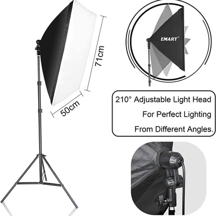 Softbox Lighting Kit 50x70cm 105W Continuous Light with Sandbags 1 Pack EMART