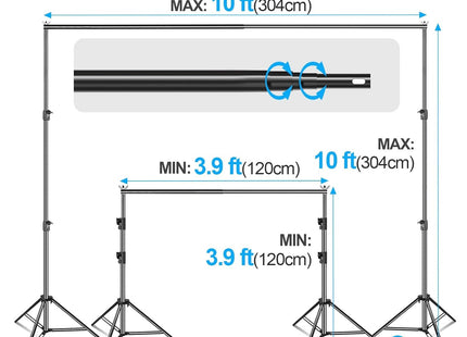 Backdrop Stand 3x3m Heavy Duty Adjustable Photography Frame Kit EMART