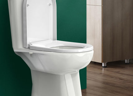STOREMIC Toilet Seat Soft Close White D Shape Quick Release Top Fixing
