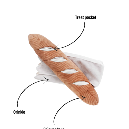 Baguette enrichment dog toy