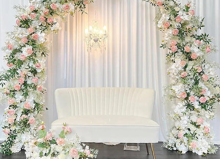 Metal Wedding Backdrop Stand Moon Shape Arch 2.1M 1.8M 2Pcs Maxant