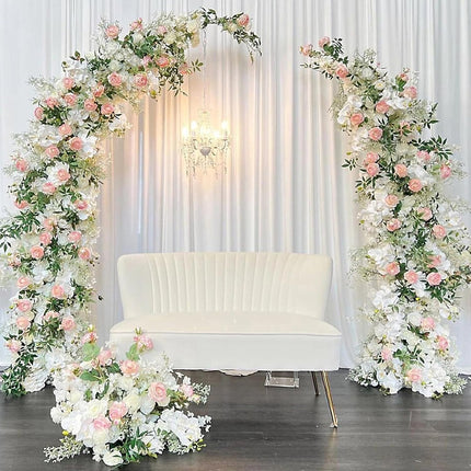 Metal Wedding Backdrop Stand Moon Shape Arch 2.1M 1.8M 2Pcs Maxant
