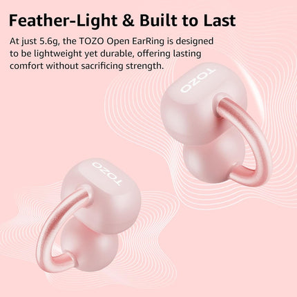 Open Ear Headphones Clip On Wireless Earbuds 40H Playtime Bluetooth TOZO