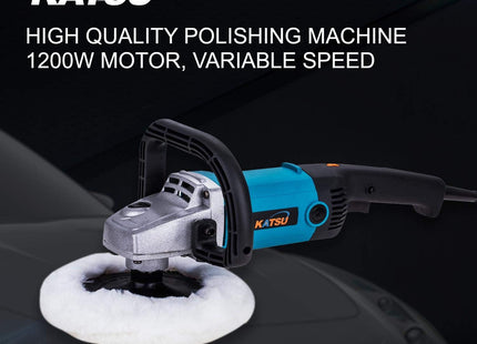 Car Polisher 1200W with 150mm 180mm Pads 20PCS Sponge Set Tool Bag KATSU