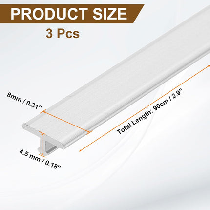 Floor Transition Strips Aluminium 3pcs 2.9ft Vinyl Laminate Trim Silver