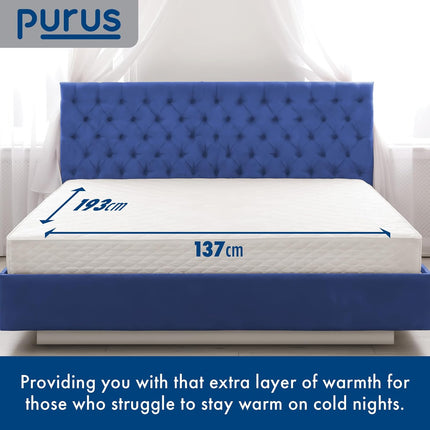 Double Electric Blanket 193x137cm Soft Polyester with 3 Heat Settings Purus