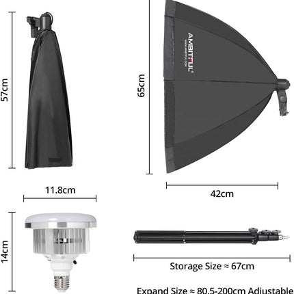 AMBITFUL AL-50 Softbox Lighting Kit 50W 3000-6500K Bi-Color LED Studio Lights