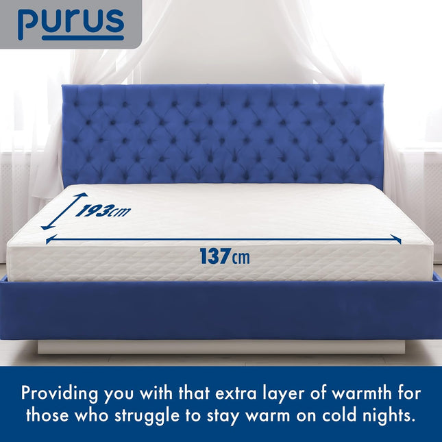 Electric Blanket Double 193x137cm 3 Heat Settings Soft Polyester Purus