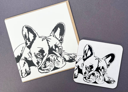 French Bulldog Letterpress Card