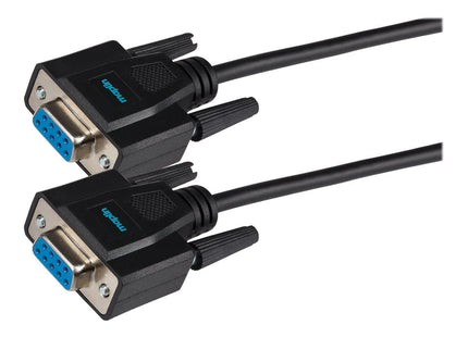 Maplin Premium Serial RS232 Null Modem 9 Pin Female Cable - Black, 3m
