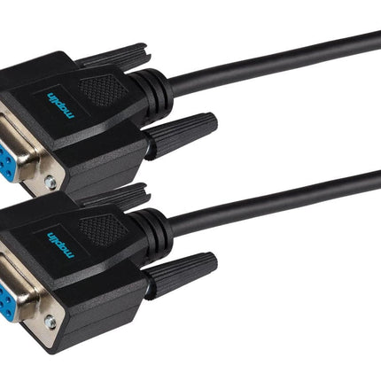 Maplin Premium Serial RS232 Null Modem 9 Pin Female Cable - Black, 3m