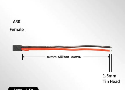 A30-F 80MM 20AWG PIGTAIL - 5 PACK
