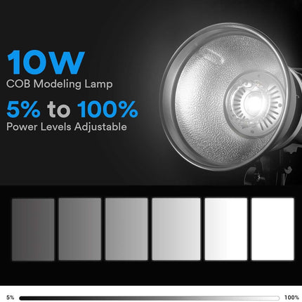 Godox MS300-V Compact 300W Studio Flash, 2.4G, GN58, Bowens Mount