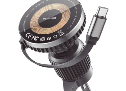 360 Rotation Magnetic Wireless Car Charger With Type-C Cable