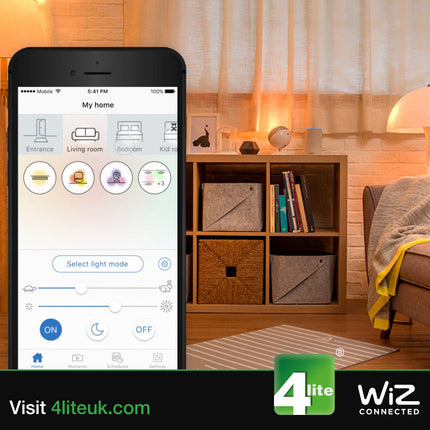 4lite WiZ Connected A60 Dimmable Multicolour WiFi LED Smart Bulb - B22 Bayonet