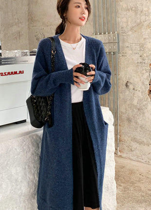 Autumn And Winter Clothing New Loose Mid-length Knitted Coat For Women