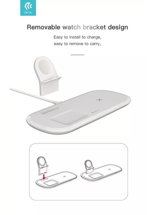 Devia 15W Triple Wireless Magnetic Charging Pad for Apple iPhone, Airpods & Watch
