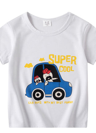 Children's Short Sleeve Boys And Girls T-shirt Cartoon Half Sleeve Top