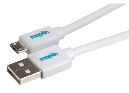 Maplin USB-A to Micro USB-B Cable - White