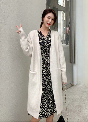Autumn And Winter Clothing New Loose Mid-length Knitted Coat For Women