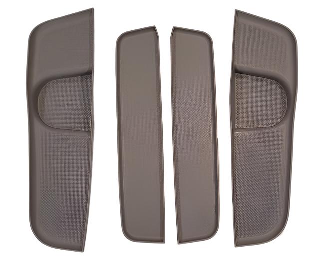 For VW T6 Rubber Door Pocket Inserts – Grey Mat Set, Direct Fit | Van-X