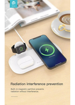 Devia 15W Triple Wireless Magnetic Charging Pad for Apple iPhone, Airpods & Watch