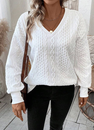 Casual Pure Color Warm Keeping Loose Long Sleeve T-shirt