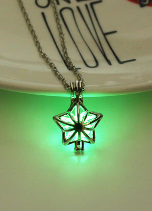 Christmas Luminous Pentagram Necklace Halloween Luminous Star Necklace