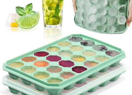 Silicone Ice Cube Trays 2 Pack Stackable Easy-Release BPA Free Cocktail Freezer