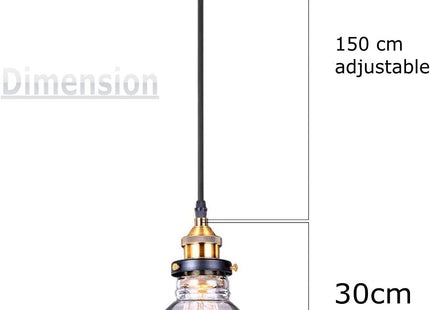 Glighone Glass Pendant Light – Retro Industrial E27 Ceiling Lamp for Kitchen